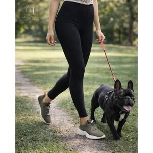 Felina Athletic Leggings - BLACK Sueded (Size XL) - NWOT